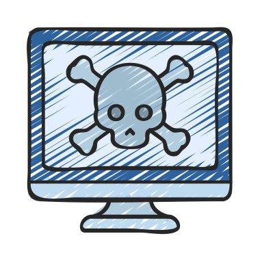 Bilgisayar Ölüm simgesi, vektör illüstrasyonu 