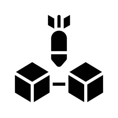 Blockchain Attack simge vektör illüstrasyonu 