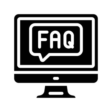 SSS İleti Bilgisayar simgesi, vektör illüstrasyonu 