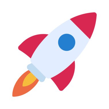 Business Space roket simgesi, vektör illüstrasyonunu başlat  