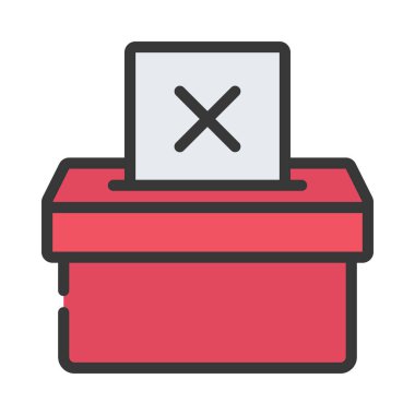 Oy Kutusu Çapraz Web simgesi vektör illüstrasyonu