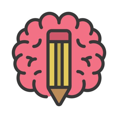 Akıllı yazma düz simgesi, vektör illüstrasyonu 