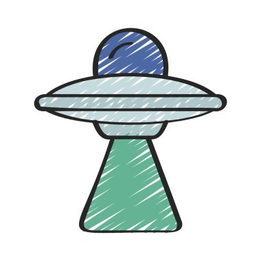 Bilim Kurgu Filmi düz simgesi, vektör illüstrasyonu 