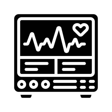Kardiyogram vektör illüstrasyon tasarımı ile kalp atışı monitörü 