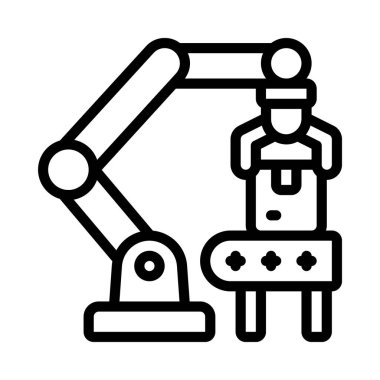 Robot simgesi, vektör illüstrasyonu basit tasarım
