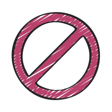 Yasak İşaret simgesi, vektör illüstrasyonu 