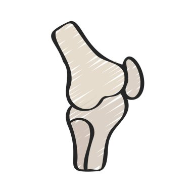 Diz Eklemli düz simge, vektör illüstrasyonu 