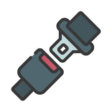 Koltuk Kemeri web simgesi vektör illüstrasyonu