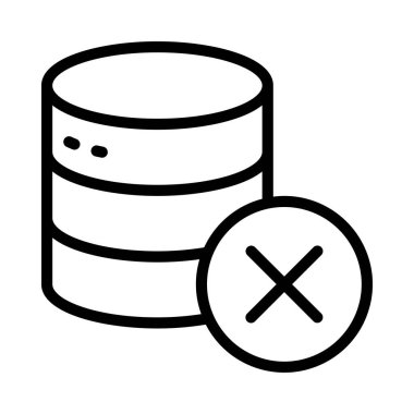 Veri simgesi, vektör illüstrasyonunu sil    