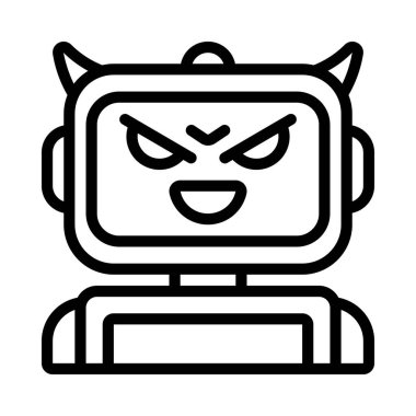 Kötü Robot Web simgesi vektör illüstrasyonu