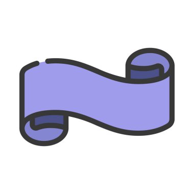 Dalgalı Kıvrık Kurdele Ağı simgesi, vektör illüstrasyonu         