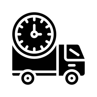 dağıtım kamyonu ikonu vektör çizimi