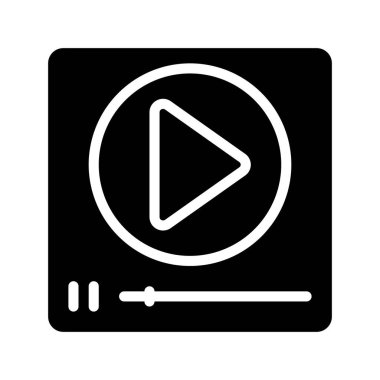 Video oynatıcı ikon vektör illüstrasyonu