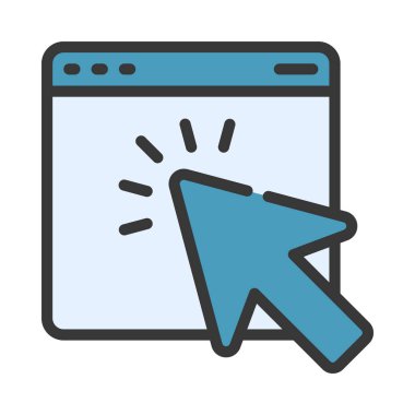 Web Sitesi Web simgesi vektör illüstrasyonuna tıklıyor