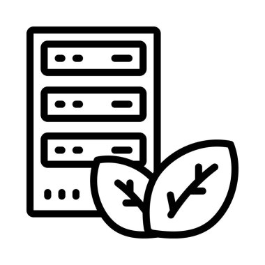 Eko Veri Merkezi simgesi, vektör illüstrasyonu 