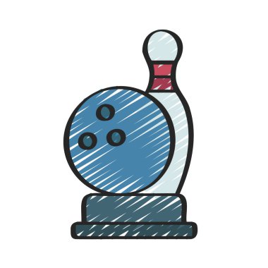 Bowling Ödülü vektör simgesi düz simgesi 