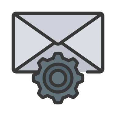 E- posta Ayarları simgesi, vektör illüstrasyonu 