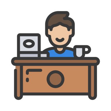 Serbest Çalışan Masaüstü Web simgesi vektör illüstrasyonu