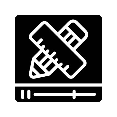 DIY Video Simgesi Basit Vektör İllüstrasyonu