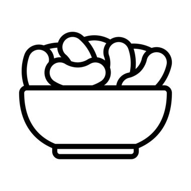 Nuts Bowl web simgesi vektör illüstrasyonu