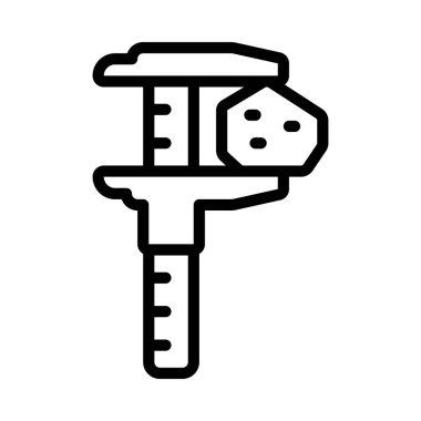 Kaya Ölçümü Calliper düz simgesi, vektör illüstrasyonu 