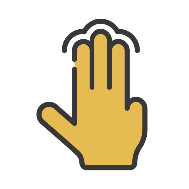 Üç Parmak Tap ağ ikonu vektör illüstrasyonu