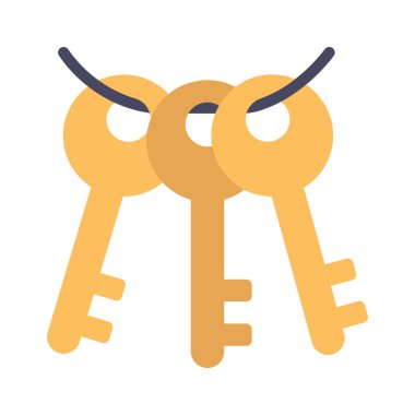 Üç Anahtarlık simgesi, vektör illüstrasyonu