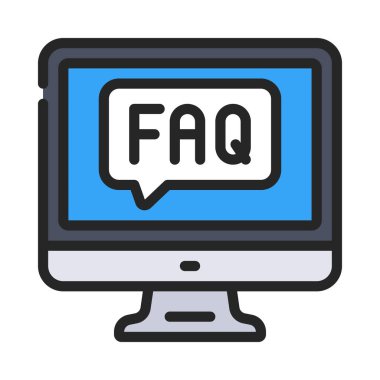 SSS İleti Bilgisayar simgesi, vektör illüstrasyonu 