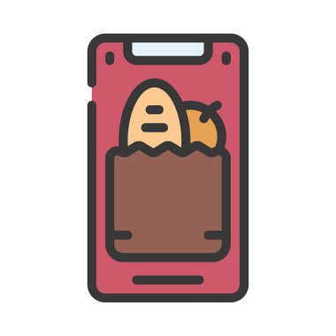 Market Uygulaması simgesi, vektör illüstrasyonu basit tasarım