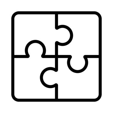 Yapboz parçaları simgesi. Web için basit bulmaca parçaları vektör simgesi çizimi