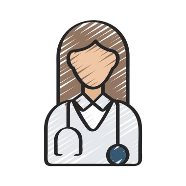 Kadın Doktor Web simgesi vektör illüstrasyonu