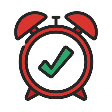 Alarm saati simgesi, vektör illüstrasyonu 