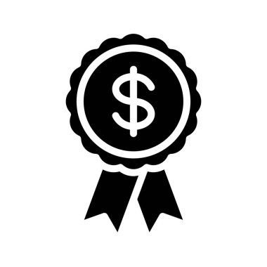 Para ödülü kurdele ikon vektör illüstrasyonu 