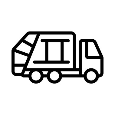 Çöp Kamyonu simgesi, vektör illüstrasyonu 