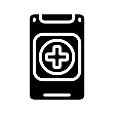 Mobil Sağlık Uygulaması vektör düz simgesi