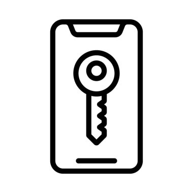 Cep Telefonu Anahtarı Web simgesi vektör çizimi