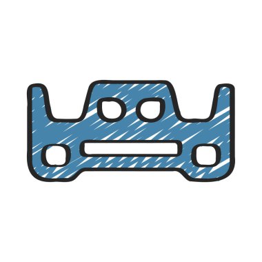 Araba Tamponu düz simgesi, vektör illüstrasyonu 