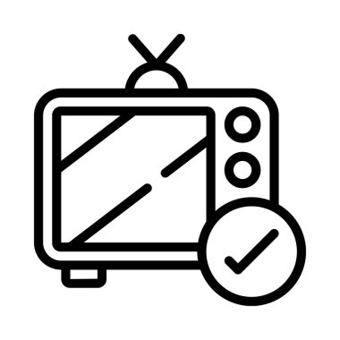 TV ekran simgesi, vektör illüstrasyonu basit tasarım