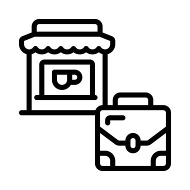 Kafe Web simgesi vektör illüstrasyonundan çalış