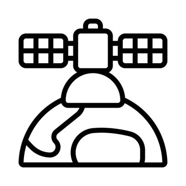 Uzay Uydu Görüntüleme simgesi, vektör illüstrasyonu  