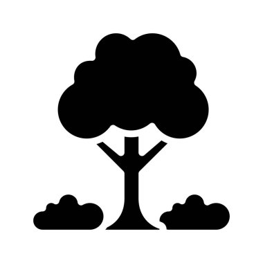  Ağaç yassı simgesi, vektör illüstrasyonu 