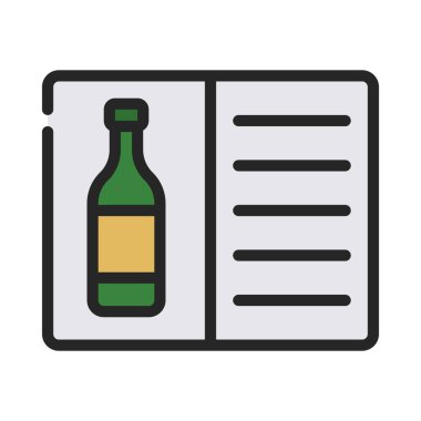 İçecekler Menü düz simgesi, vektör illüstrasyonu 