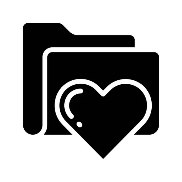 Heart Folder Icon Vector Illustration — Stock Vector