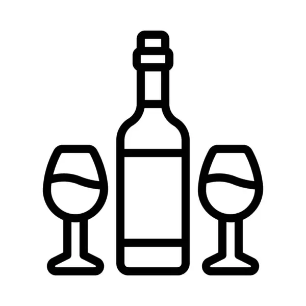 Şarap Şişe Web Ikonu Vektör Illüstrasyonu — Stok Vektör