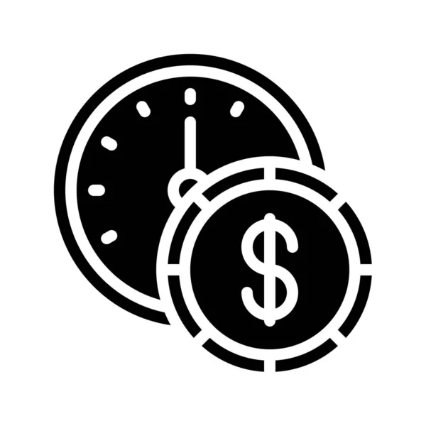 Time Money Icon White Background — Stock Vector