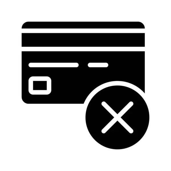 Declined Card Payment Web Icon Vector Illustration — Stock Vector