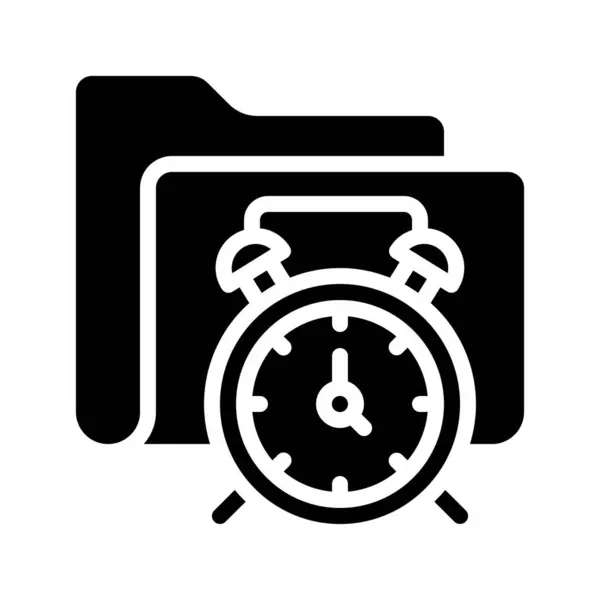 Clock Folder Icon Vector Illustration — Stock Vector