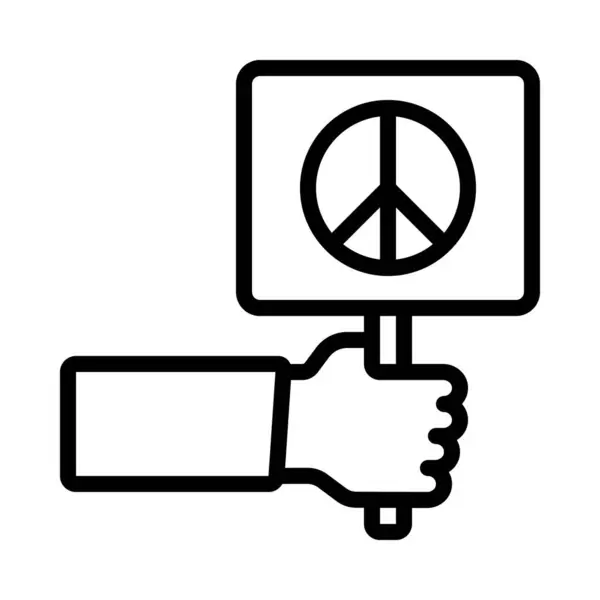 Hold Peace Picket Signer Illustration Vectorielle Icône Web — Image vectorielle