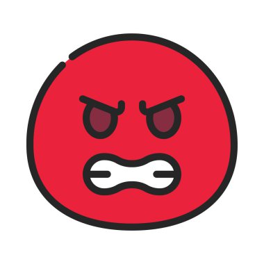 Kızgın Web simgesi vektör illüstrasyonu