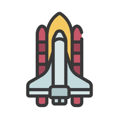 Uzay roketi simgesi, vektör çizimi  